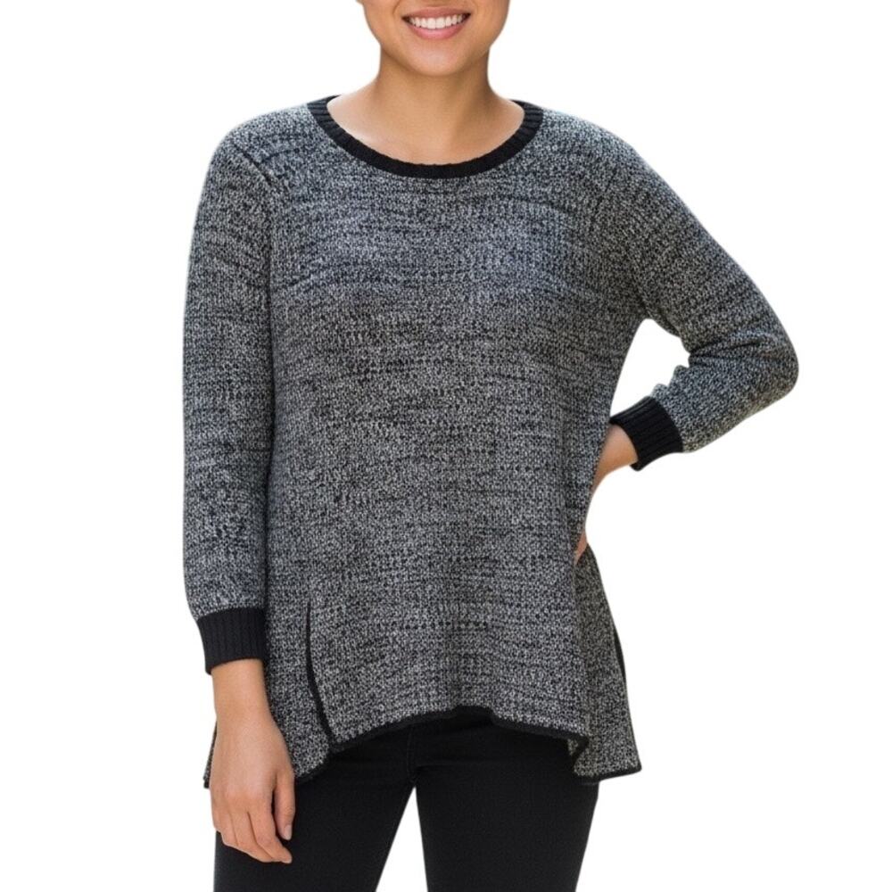 Anthropologie Ruby Moon Gray Tunic Sweater | Zip Detail | Medium